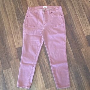 Nicole Miller Ankle Cropped Jeans in Dark Pink